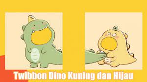 Twibbon Dino Kuning dan Hijau yang Viral di Tiktok